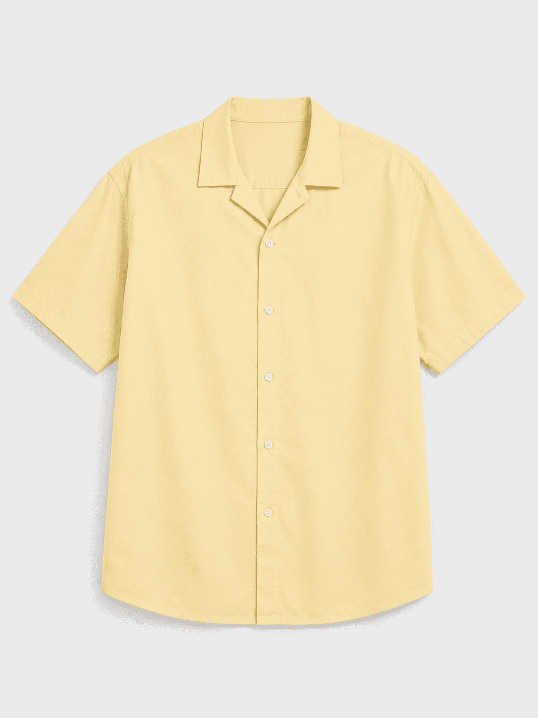 Butter Yellow Cuban Collar Shirt 2